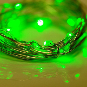 Гирлянда светодиодная Роса 2м 20LED зел. 2Вт 4.5В IP20 провод прозр. Neon-Night 303-008