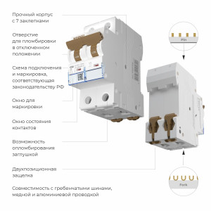 W902P506 / Автоматический выключатель 2P  50 A  C  6 кА