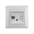 Информационная розетка Intro 430301 RJ45, СУ, Solo, белый Б0043382