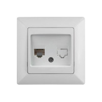 Информационная розетка Intro 430301 RJ45, СУ, Solo, белый Б0043382