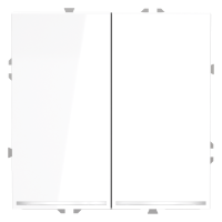 Проходной переключатель встраиваемый VOLTUM S70 двухклавишный с подсветкой 10А, (белый глянцевый)