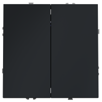 Перекрестный переключатель встраиваемый VOLTUM S70 двухклавишный 10А, графит
