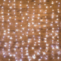 Гирлянда светодиодная Светодиодный Дождь 2.5х2м 300LED бел. 16Вт 230В IP20 свечение с динамикой провод прозр. Neon-Night 235-055