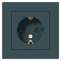 ATLASDESIGN РОЗЕТКА с заземлением со шторками, 16А, в сборе, ИЗУМРУД ATN000844