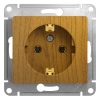 GLOSSA РОЗЕТКА с заземлением без шторок, 16А, механизм, ДУБ GSL000543