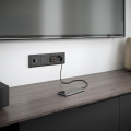 W1171708/ Розетка с заземлением, шторками и USB тип A+C (черный)