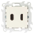 Розетка HDMI+USB Simon SIMON 24 HARMONIE, скрытый монтаж, слоновая кость, 2411095-031