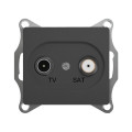 Розетка телевизионная оконечная TV/SAT Glossa 1дБ механизм антрацит SE GSL000797