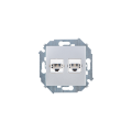 Розетка телефонная 2xRJ11 Simon SIMON 15, скрытый монтаж, алюминий, 1591589-033