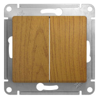 GLOSSA 2-клавишный ВЫКЛЮЧАТЕЛЬ, сх.5, 10АХ, механизм, ДУБ GSL000551