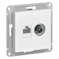 ATLASDESIGN РОЗЕТКА двойная ТВ + компьютерная RJ45 кат. 5e, механизм, БЕЛЫЙ ATN000189