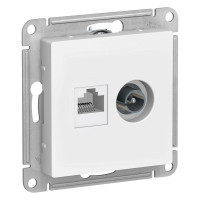ATLASDESIGN РОЗЕТКА двойная ТВ + компьютерная RJ45 кат. 5e, механизм, БЕЛЫЙ ATN000189