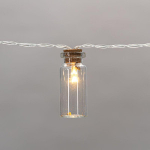 Гирлянда светодиодная Баночки 1.5м 10LED тепл. бел. 0.1Вт IP20 провод ПВХ прозр. элементы питания 2хAA (не в компл.) Neon-Night 303-096