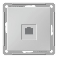Розетка телефонная RJ11 Schneider Electric W59, скрытый монтаж, хром матовый, RSI-152T-5-86