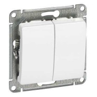 GLOSSA 2-клавишный ВЫКЛЮЧАТЕЛЬ, сх.5, 10АХ, механизм, БЕЛЫЙ GSL000151