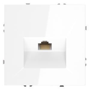 Розетка компьютерная встраиваемая VOLTUM S70 RJ45 кат.6, (белый глянцевый)