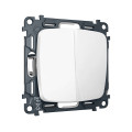 MO123030 Комплект механизма 2-клавишного перекрестного выключателя 10A-250V OMEGA Белый матовый QUANT OP1230, VM125 AMBRELLA VOLT