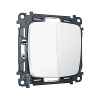 MO123030 Комплект механизма 2-клавишного перекрестного выключателя 10A-250V OMEGA Белый матовый QUANT OP1230, VM125 AMBRELLA VOLT