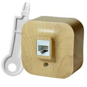 Розетка телефонная 1-м ОП Quteo RJ11 дерево Leg 782274