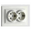 Розетка двойная с заземлением бел. Mono Electric Despina 102-190004-120