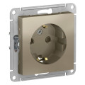 ATLASDESIGN РОЗЕТКА с заземлением со шторками, 16А, механизм, ШАМПАНЬ ATN000545