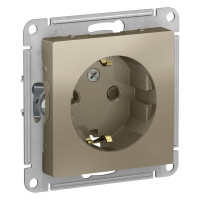 ATLASDESIGN РОЗЕТКА с заземлением со шторками, 16А, механизм, ШАМПАНЬ ATN000545