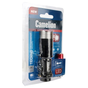Фонарь LED5135 (LED XPE ZOOM 3 реж 1хLR6 алюм. блистер черн.) Camelion 12915
