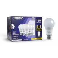 Набор ПРОМО лампа светодиодная 15Вт А60 4000К Е27 176-264В (Promo 5+1 шт) TOKOV ELECTRIC Promo-A60-E27-15-4K
