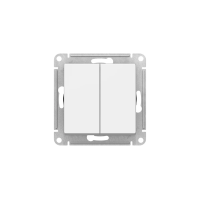 GLOSSA 2-клавишный ПЕРЕКЛЮЧАТЕЛЬ, сх.66, 10АХ, мех., быстрозажим. клем., БЕЛЫЙ GSL000165S