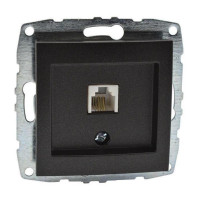 Розетка телефонная механизм Rj45 Cat3 Mono Electric Despina/ Larissa графит 500-002025-124