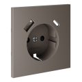 Накладка для розетки с заземлением и защитными шторками, с USB AC, S70 капучино