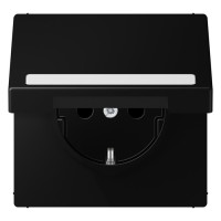 Розетка Jung LS 990, скрытый монтаж, с заземлением, черный матовый, LS1520BFNAKLSWM