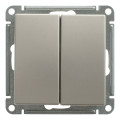 Двухклавишный проходной выключатель Schneider Electric W59, шампань, VS610-256-4-86