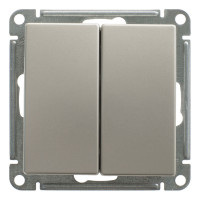 Двухклавишный проходной выключатель Schneider Electric W59, шампань, VS610-256-4-86