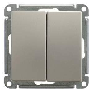 Двухклавишный проходной выключатель Schneider Electric W59, шампань, VS610-256-4-86