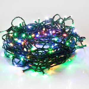 Гирлянда светодиодная Твинкл Лайт 15м 120LED мультиколор 6.9Вт 220-240В IP20 с контроллером провод ПВХ темн. зел. Neon-Night 303-059