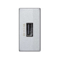 Simon Алюминий Зарядное устройство USB, К45, узкий модуль, 5 В, 1,5 А (использовать K126D-8)