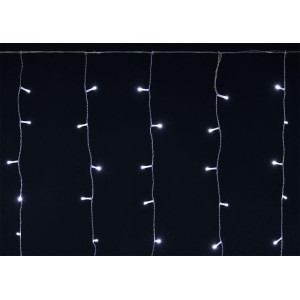 Гирлянда Бахрома 4.5х0.7м 200LED бел. IP44 провод прозр. 230В мерцание транзит IEK LGDU321-2-200-L3-T-S-44