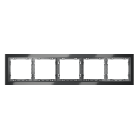 Рамка стеклянная VOLTUM S70 на 5 постов, (графит, стекло)