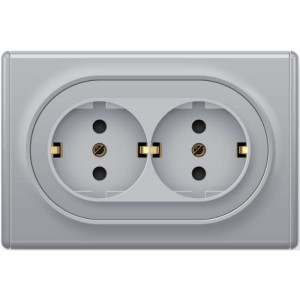 Розетка 2-м СП Florence 16А IP20 с заземл. винт. клеммы сер. 1E10401302 OneKeyElectro 2172836