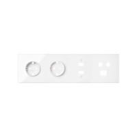 Simon 100 Белый глянец Кит 4 поста, фронт. Накладка на 2 розетки Schuko + 1 розетку TV+SAT + 1 розетку RJ45 + 1 розетку HDMI + 1 розетку USB