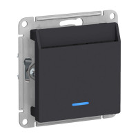 ATLASDESIGN ВЫКЛЮЧАТЕЛЬ карточный с подсветкой, 10А, без задержки отключения, механизм, КАРБОН ATN001067