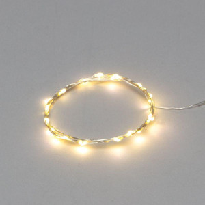 Гирлянда светодиодная Роса 2м 20LED тепл. бел. 2Вт 4.5В IP20 провод прозр. Neon-Night 303-006