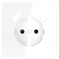 Накладка для розетки с заземлением и защитными шторками, с USB A+A, S70 (белый глянцевый)