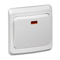 ЭТЮД С/У 1-клавишный ВЫКЛЮЧАТЕЛЬ с подсветкой 10 АХ, БЕЛЫЙ BC10-005B