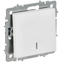 Выключатель проходной 1-кл. СП BRITE ВС10-1-7-БрАБ 10А с индикацией механизм арктич. бел. IEK BR-V12-1-10-K91