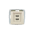 Розетка двойная механизм с USB-Зарядкой крем Mono Electric Despina/ Larissa 500-001705-178