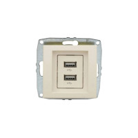 Розетка двойная механизм с USB-Зарядкой крем Mono Electric Despina/ Larissa 500-001705-178