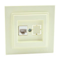 Розетка телефонная механизм Rj45 Cat3 Mono Electric Despina/ Larissa крем 500-001725-124