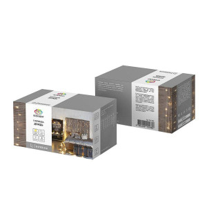 Гирлянда светодиодная Светодиодный Дождь 3х2м 240LED тепл. бел. 12Вт 230В IP20 свечение с динамикой провод прозр. Neon-Night 235-092
